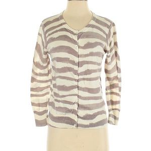 Cotton J.Crew cardigan, fun animal print, size S